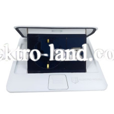 Розетка врезная для пола Белая 16 А + 2 USB 2,1 А IP44